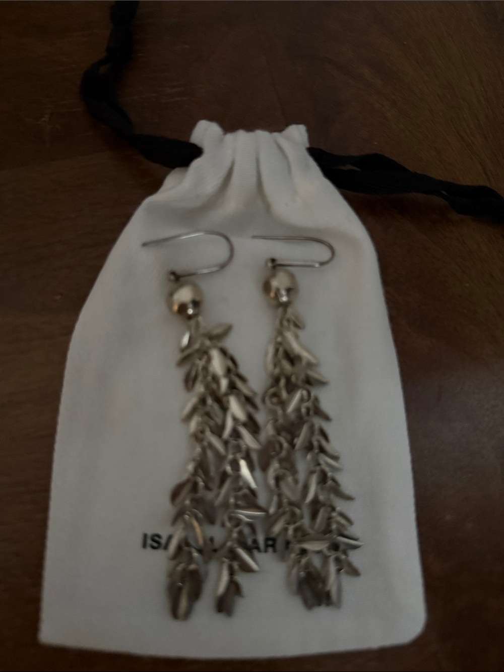 Isabel Marant Silver Leaf Cascade Dangle Earrings - Picture 3 of 3